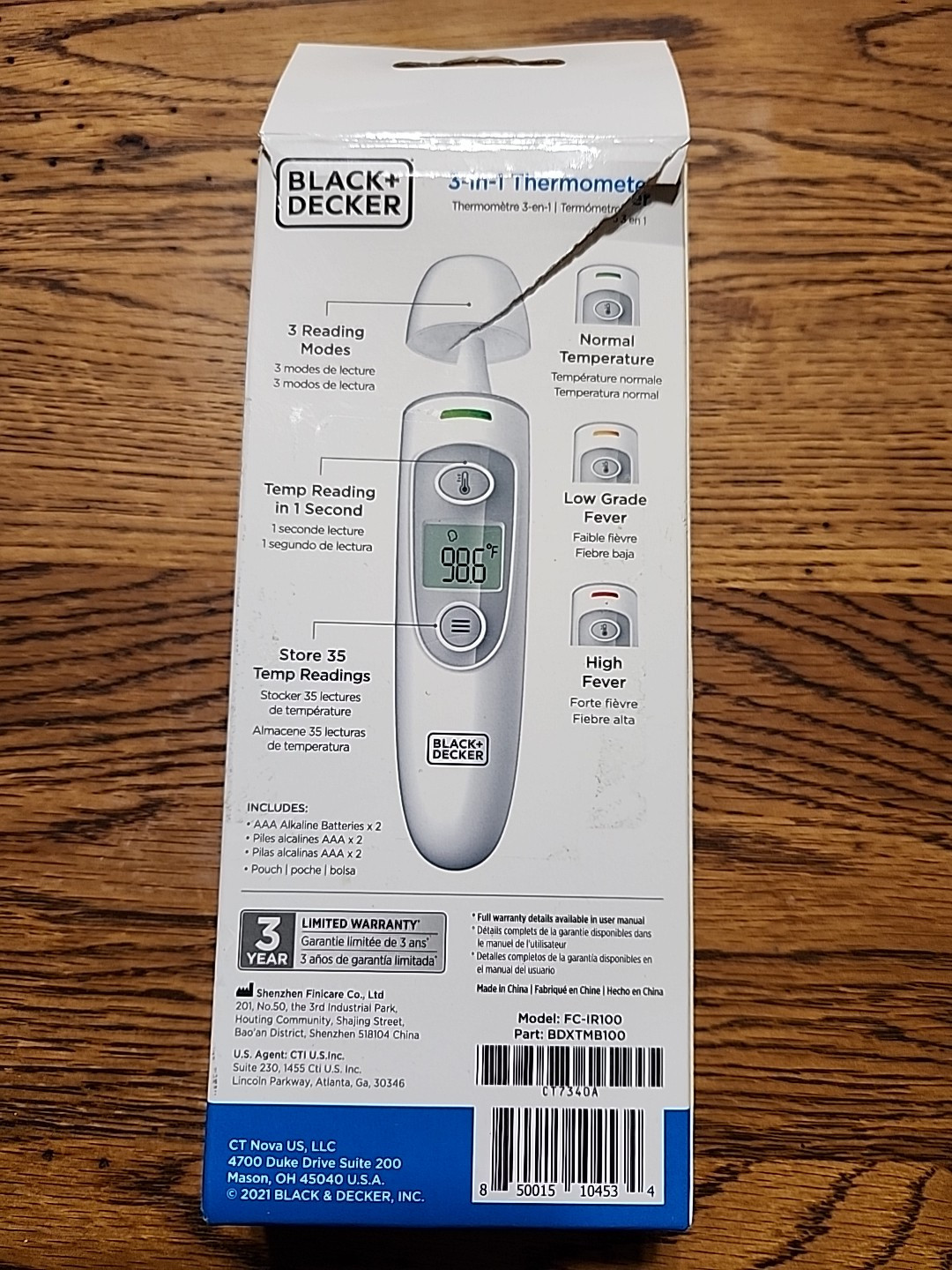 Black and Decker BDXTMB100 3 in 1 Infrared Forehead, Ear, & Object Thermometer