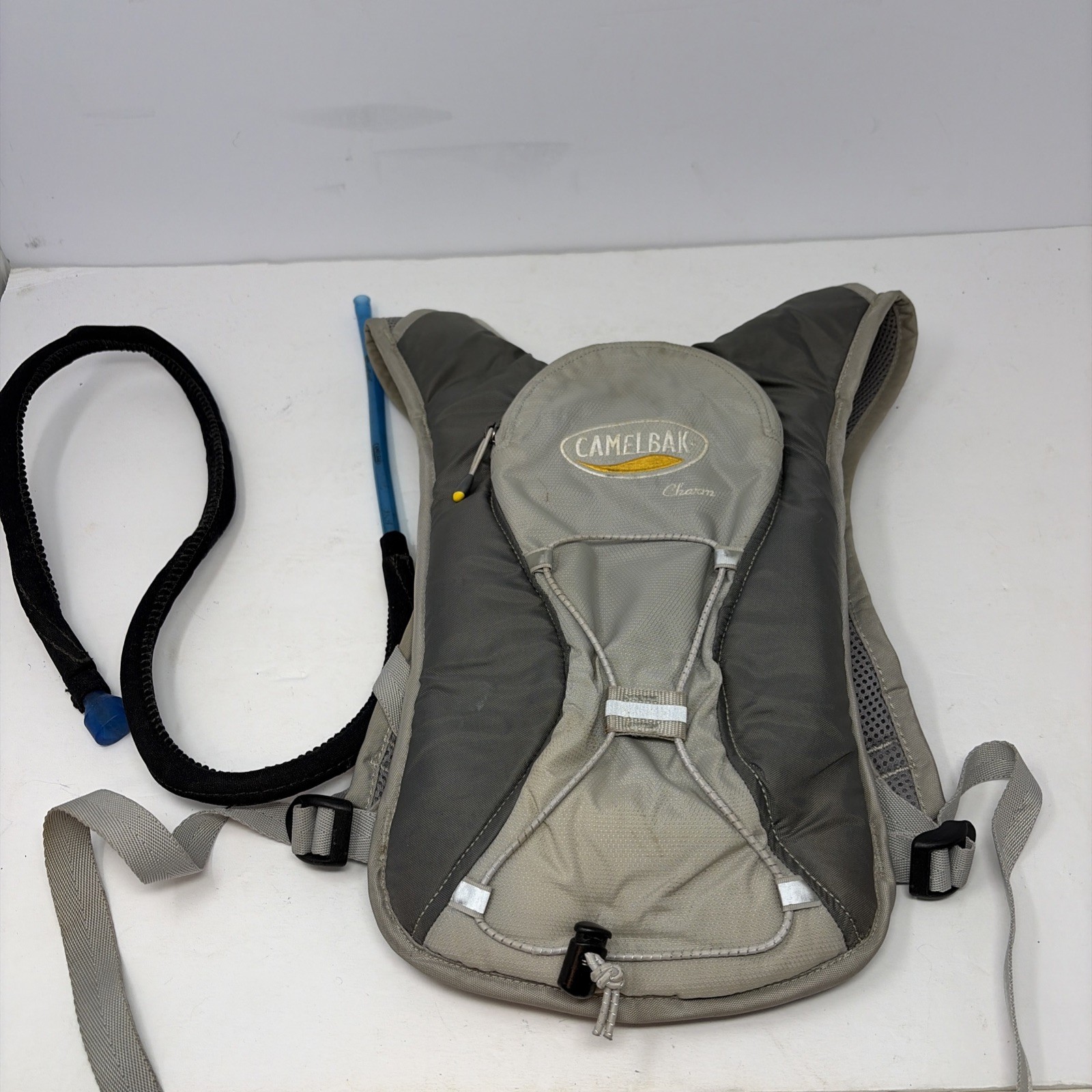 CamelBak CHARM Hydration Pack Outdoor Hiking Backpack Gray Tan Straw No Bladder