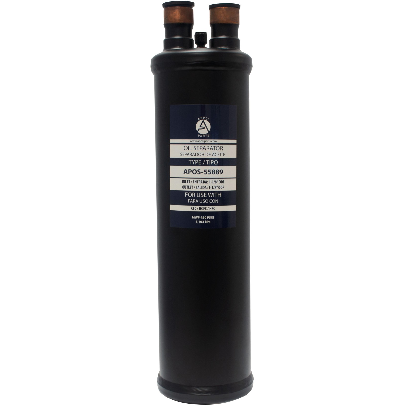 Appli Parts APOS-55889 1-1/8 in ODF Oil Separator, compatible with CFC,HCFC,HFC,