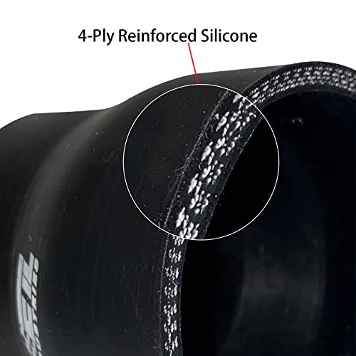 ID 3.5" to 4.5", Length 3" Silicone Reducer Straight Coupler 3.5" ID to 4.5" ID