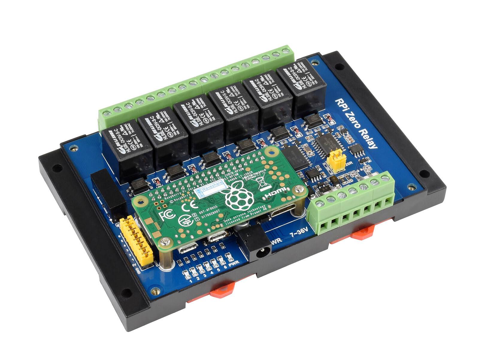 Waveshare Industrial 6-ch Relay Module for Raspberry Pi Zero RS485/CAN