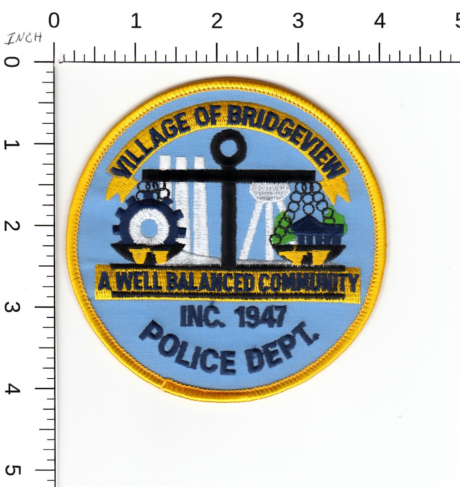 BRIDGEVIEW -- (A WELL BALANCED COMMUNITY) ILLINOIS POLICE COLLECTIBLE PATCH