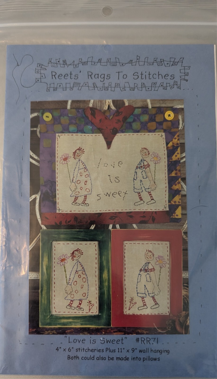 Rag to Stitches #RR71 Love Is Sweet Wall Hanging Pillow Quilt Pattern
