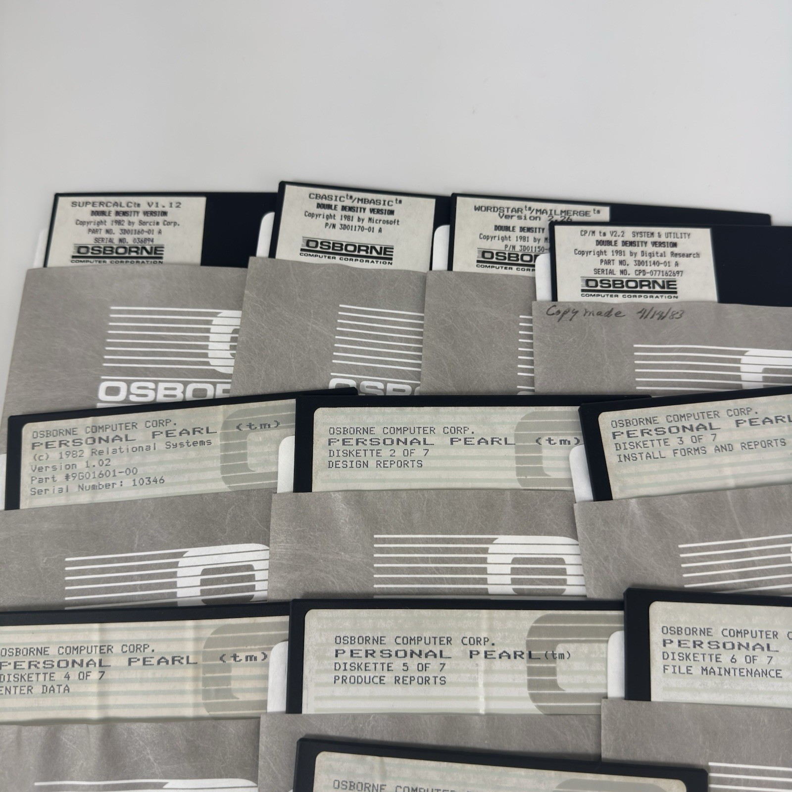 1981 Osborne Computer Floppy Disk Supercalc Personal Pearl Wordstar Software