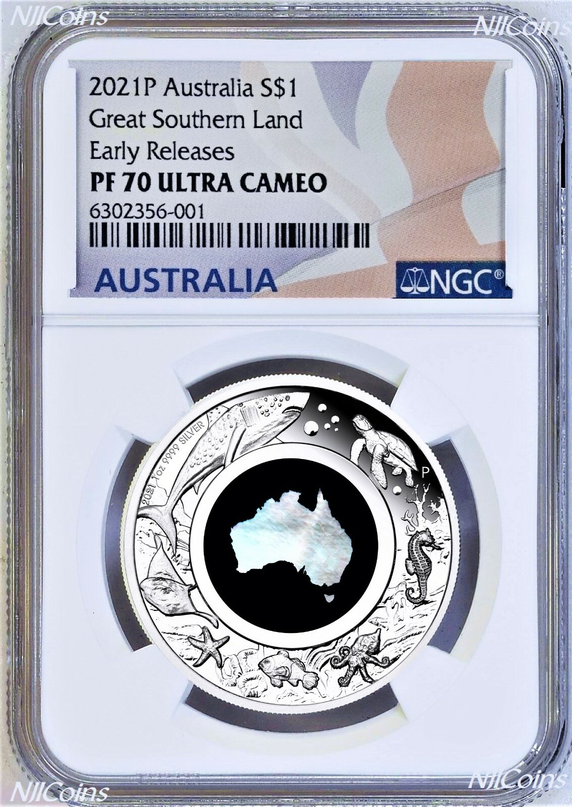 2021 Australia Great Southern Land Mother of Pearl 1oz Silver Coin NGC PF70 ER