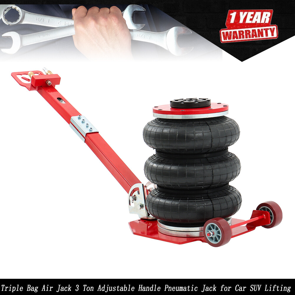 New Triple Bag Jack 3 Ton Adjustable Handle Pneumatic Air Jack for SUV Car Lift