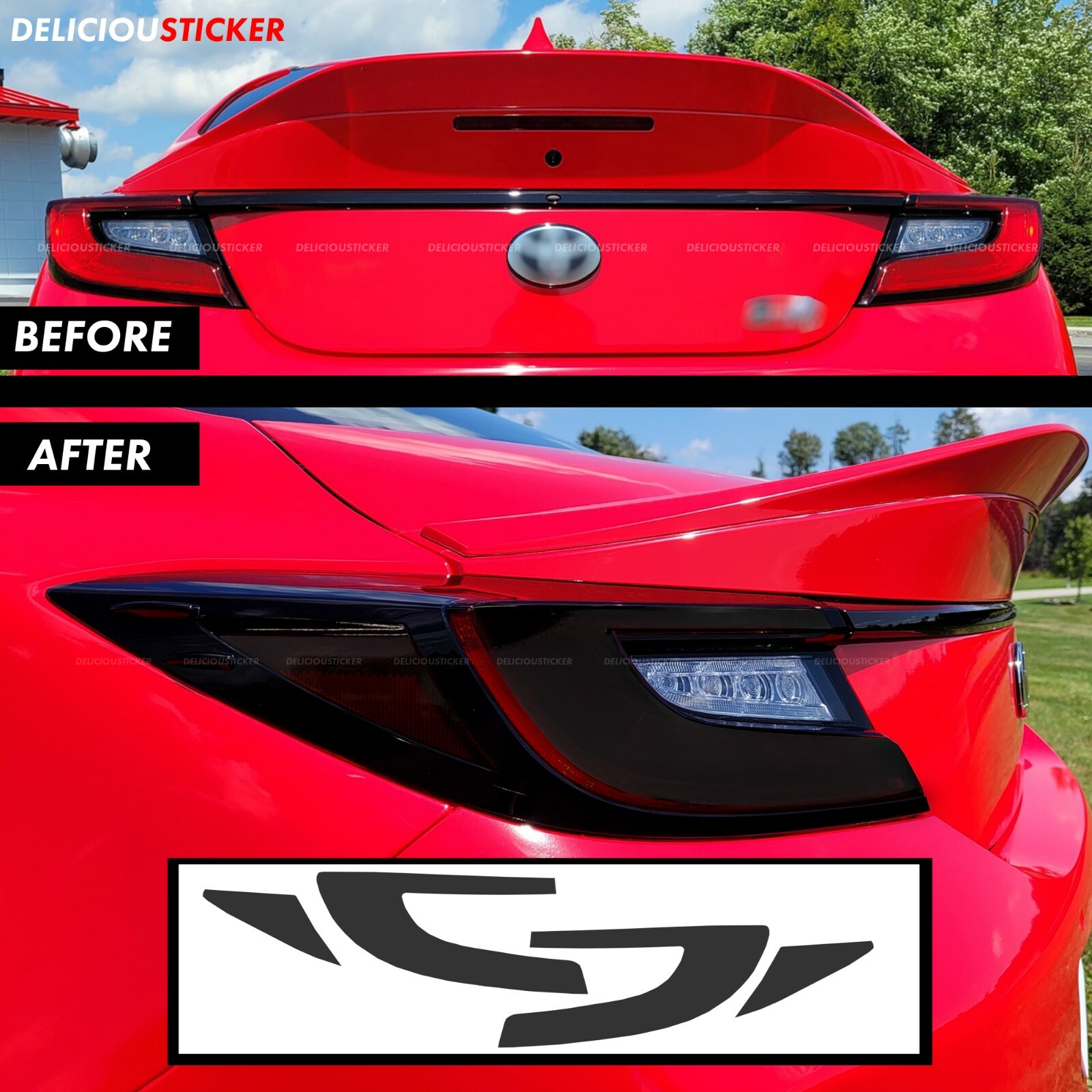 Fits 2022-2026 BRZ Gr86 SMOKE Tail Light C Ppf Rear Reflector Tint Overlay Vinyl
