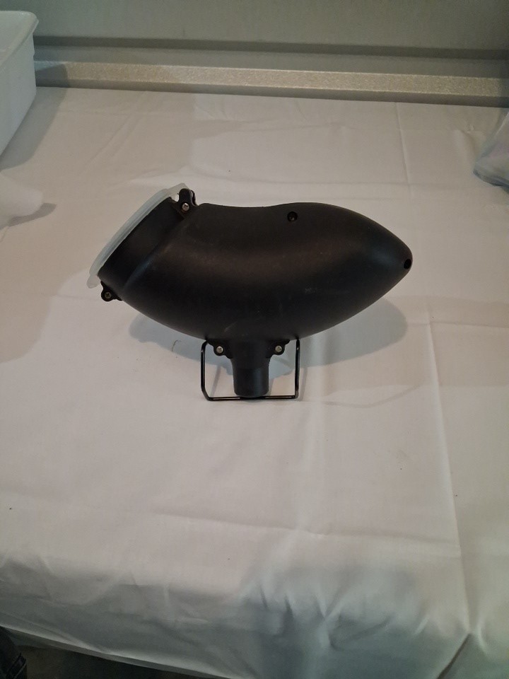 Black Paintball Hopper Loader with Clear Flip-Top Lid