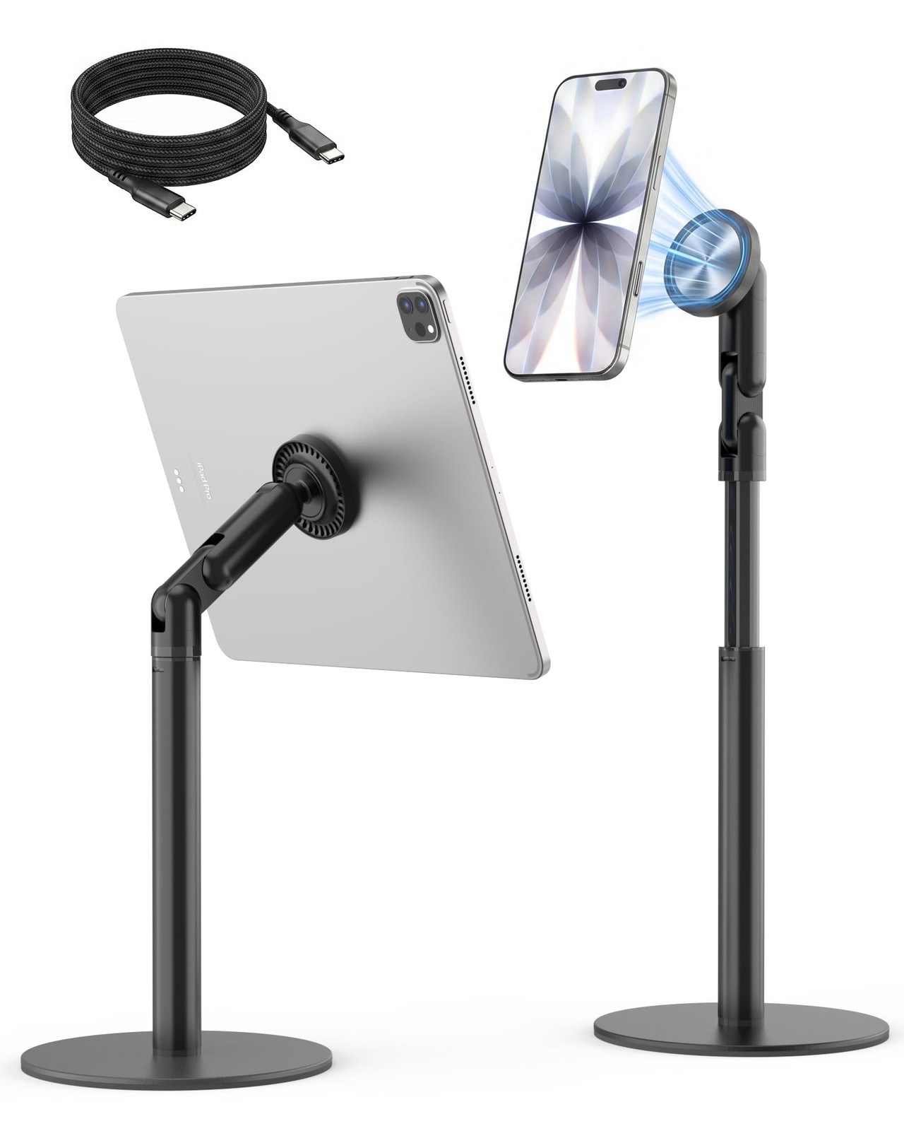 Tablet Magnetic Stand for iPad＆iPhone All, 9-17" Height Adjustable Taller Arm...
