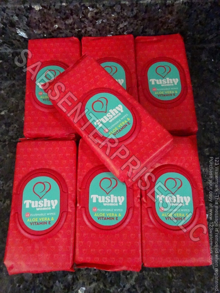 336 Tushy Women Aloe & Vitamin E Flushable Wipes (7 packs of 48) NEW