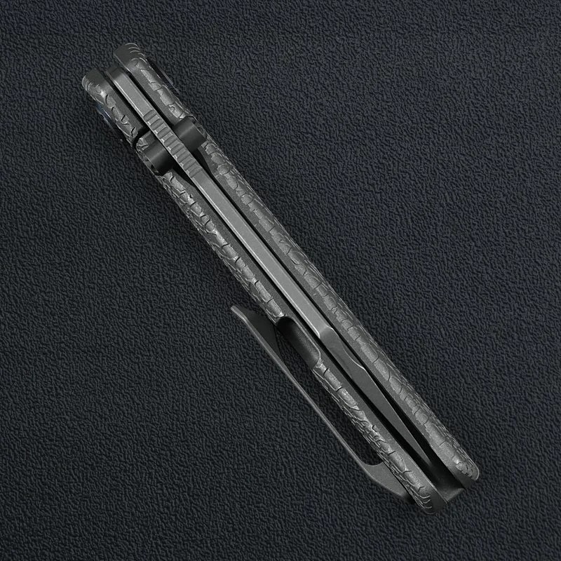Kunwu Knives Cochise Folding Knife 3.5" VANCRON Steel Blade Titanium Handle