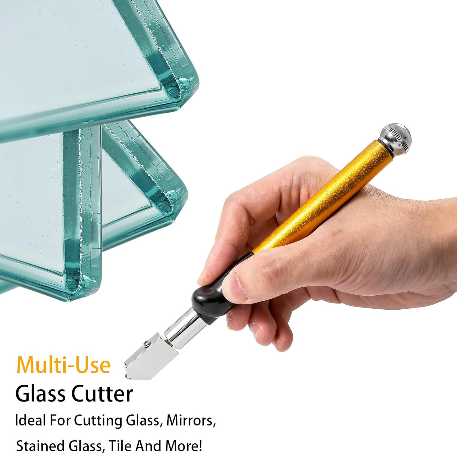 Circular Glass Cutter, Polished Metal Compass Circle Glass Cutting Tools, 360...