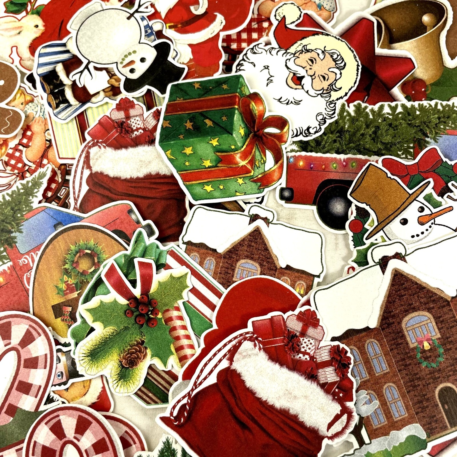 Lot 45 Plus Christmas Ephemera Pieces Fun Junk Journal Scrapbooking Die Cuts u