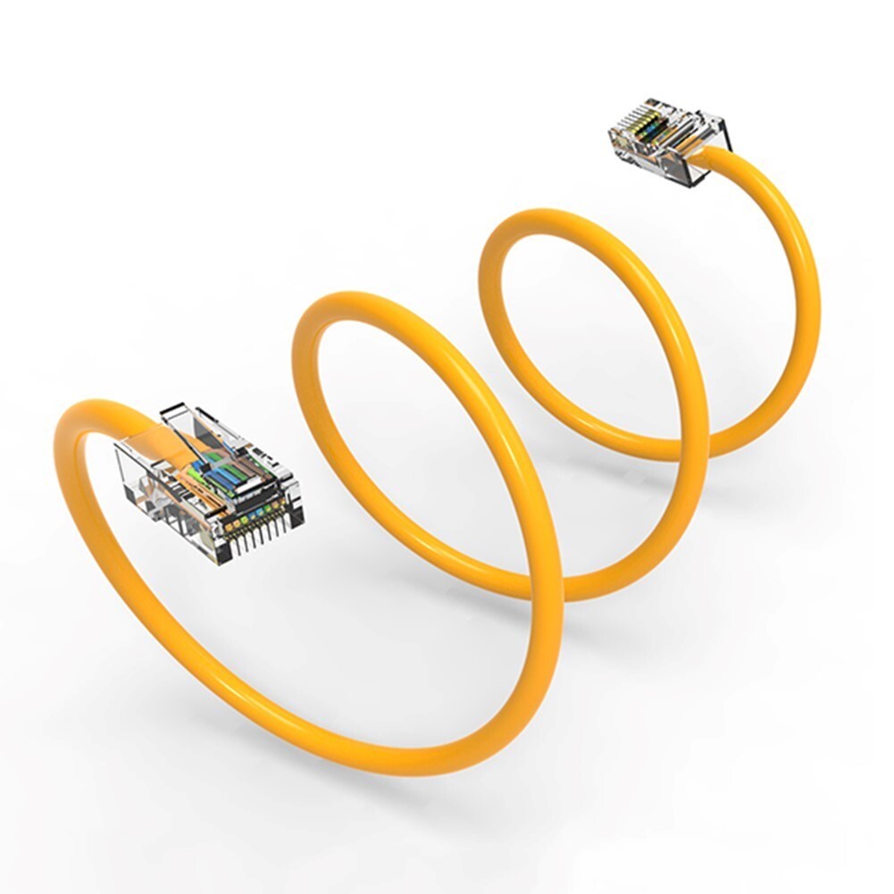 4FT Cat5e RJ45 Ethernet LAN Network UTP Non-Booted Patch Cable Copper Yellow
