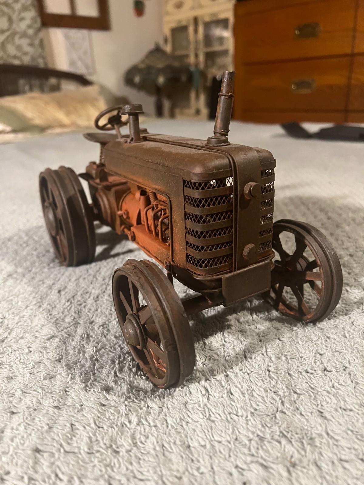 RUSTIC LARGE STATIC DISPLAY TRACTOR