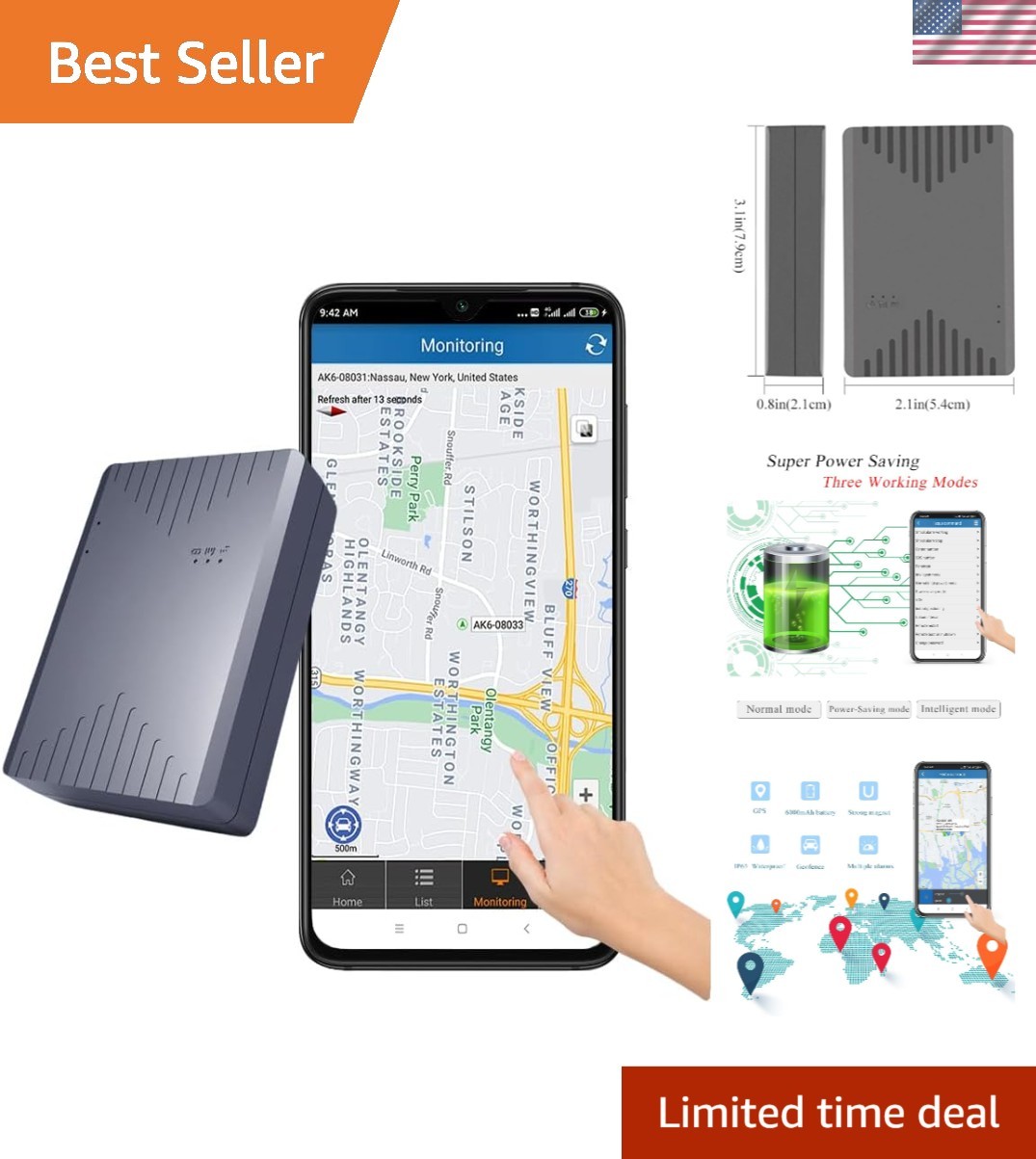 Hidden Magnetic GPS Tracker for Vehicle Security - One  Data Subscription