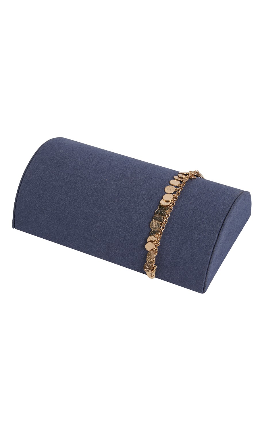 SSWBasics Half Moon Slate Blue Faux Suede Bracelet Display
