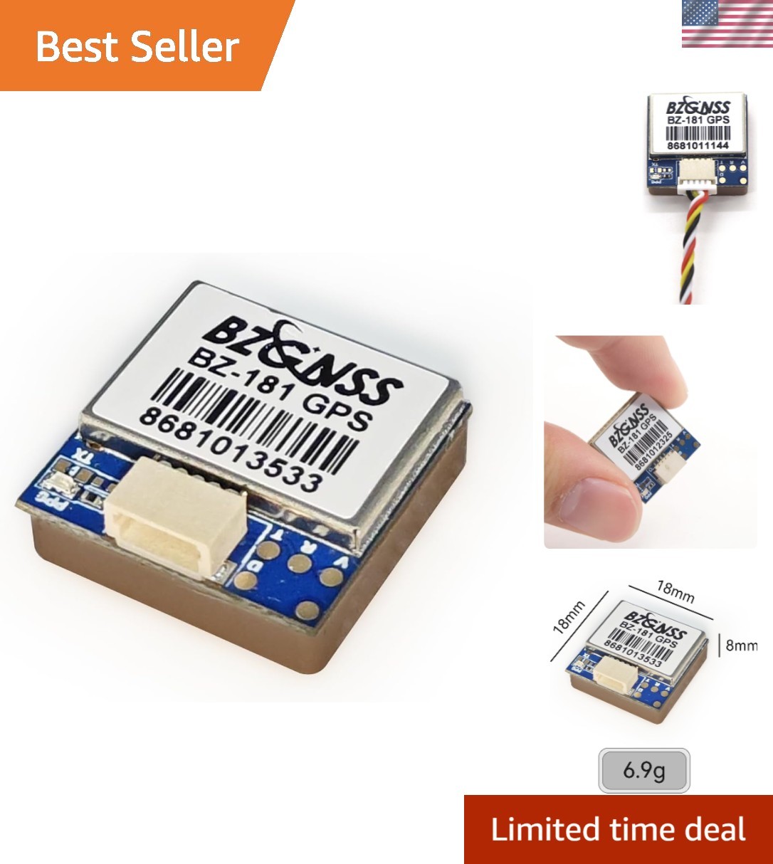 Compact M10 GPS Module with Built-in Battery for Enhanced Drone Functionality