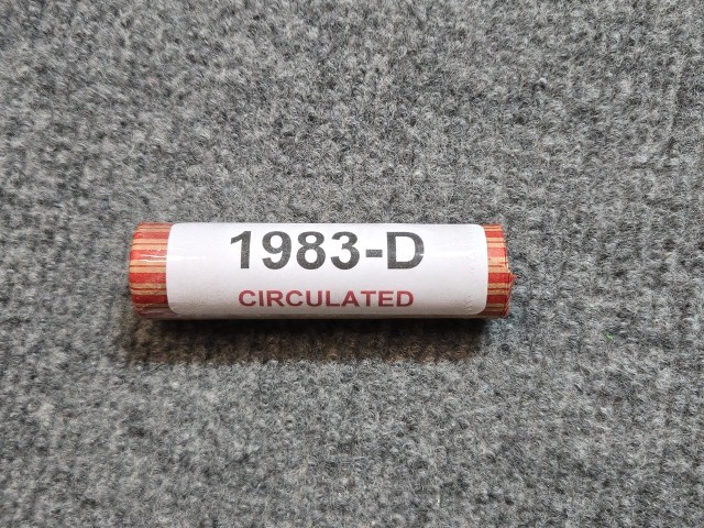 1983 D Lincoln Memorial Cent Roll 50 circulated coins