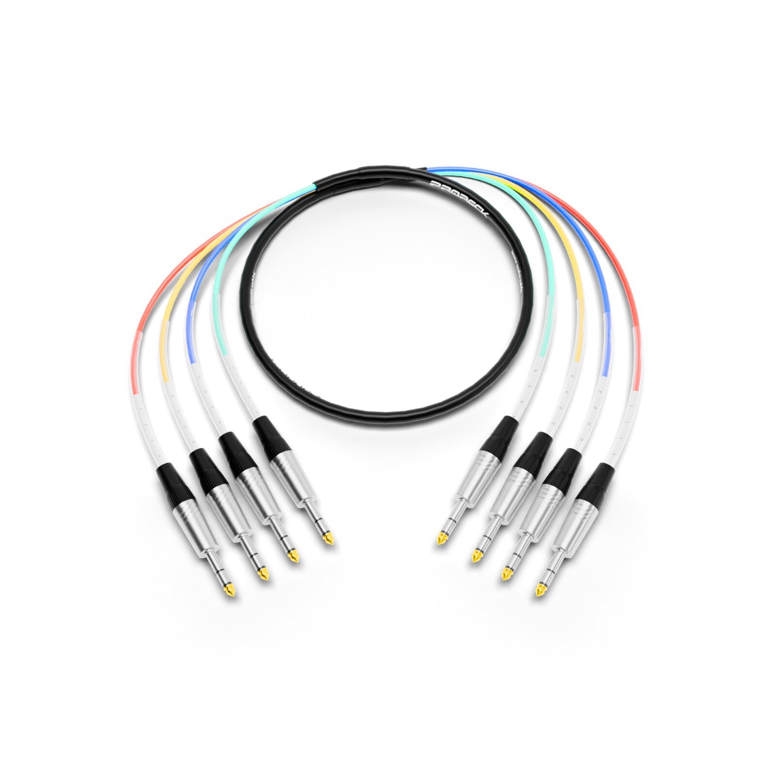 PRORECK 4 Channels 6ft  Snake Cable 1/4'' TRS- 1/4'' TRS Audio Cable