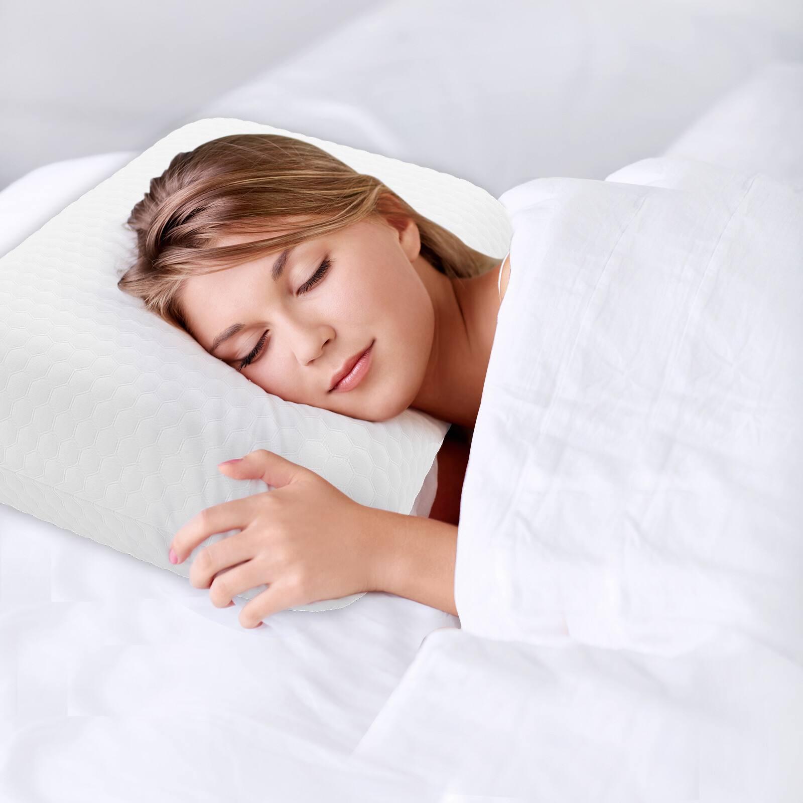 Neck Pillow Memory Foam Cooling Cervical Pillows for Side Sleepers