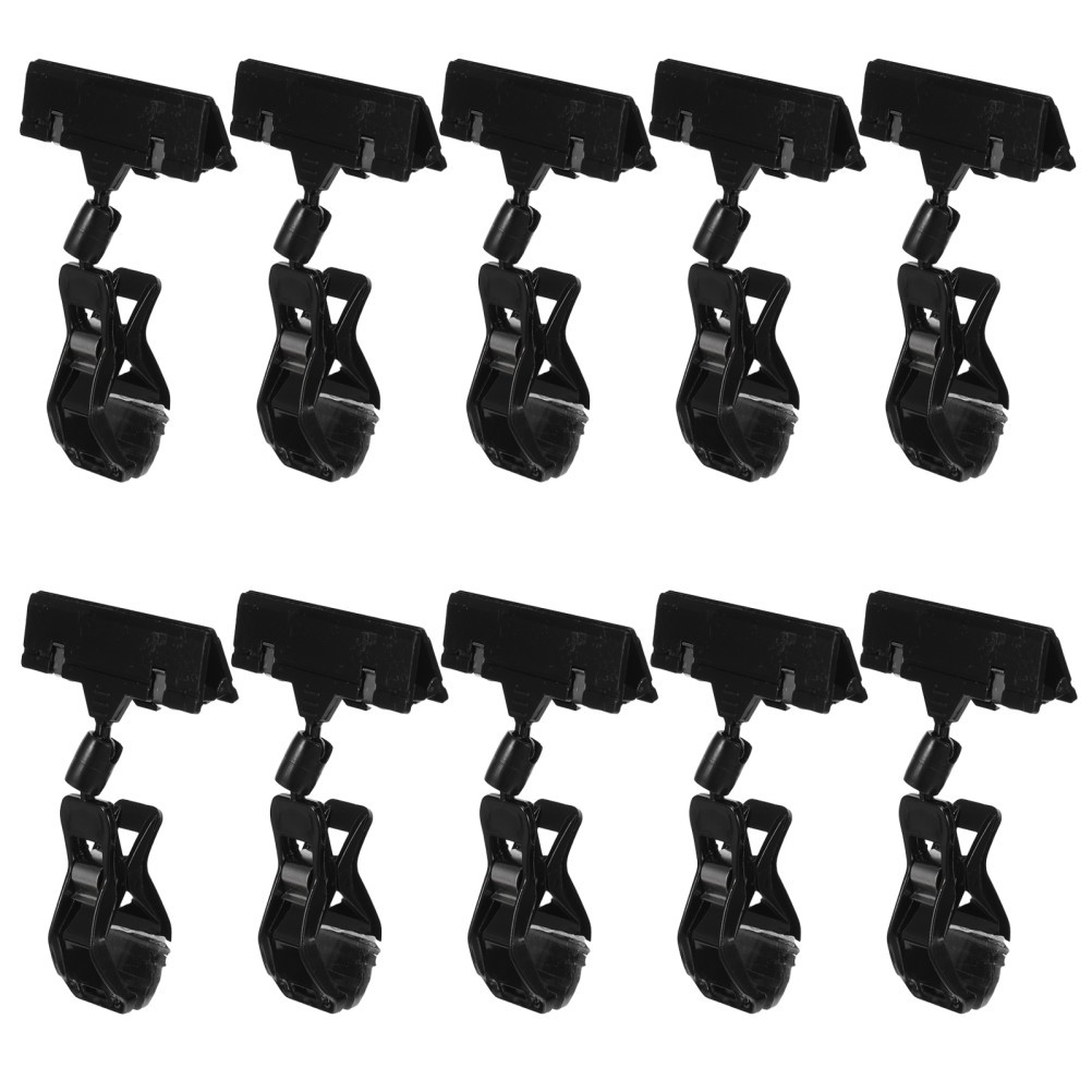 10Pcs Black Retail Rack Clip with Swivel Function for Double Sided Price Display