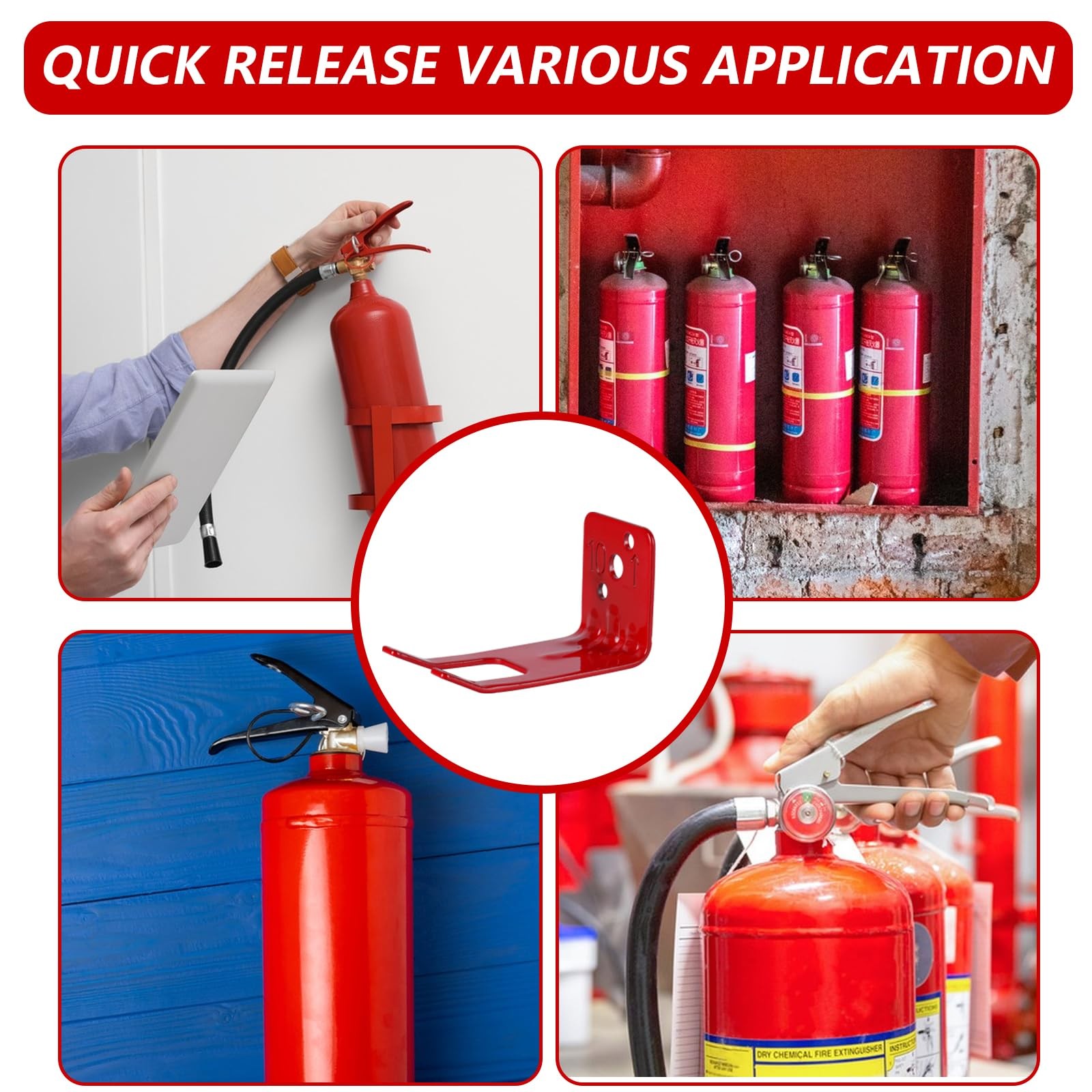 Fire Extinguisher Mounts & Brackets,4 Pack 4 Pack, Red
