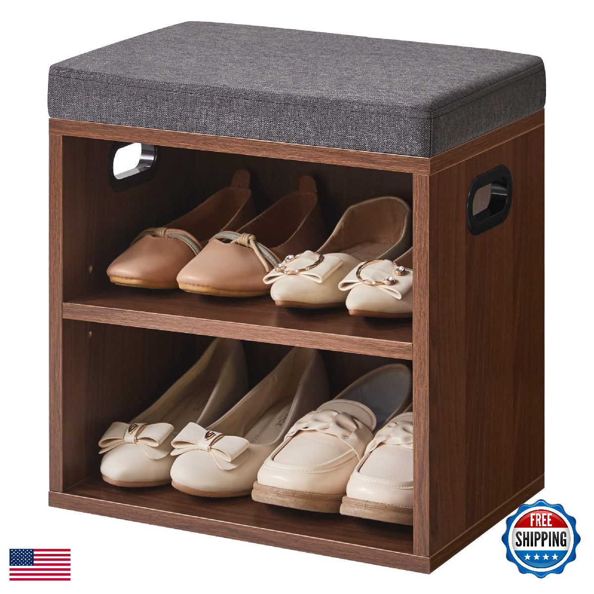 Ymyny Small Shoe Storage Bench Cushion 2 Tier Entryway Bench Shoe Storage Shoe