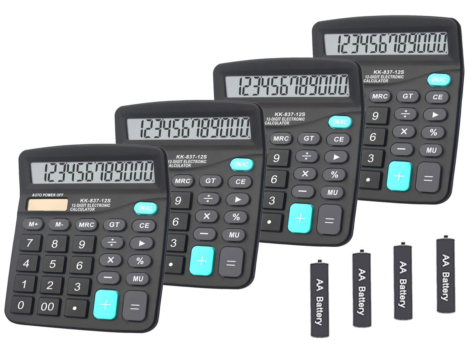 Calculators for Desk, BESTWYA 12-Digit Dual Power Handheld Desktop Calculator...