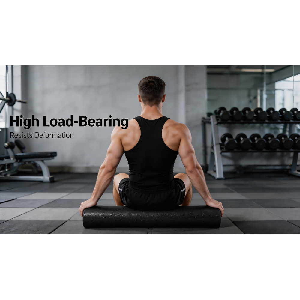 60cm High Density Black EPP Foam Roller Solid Yoga Fitness Massage Roller