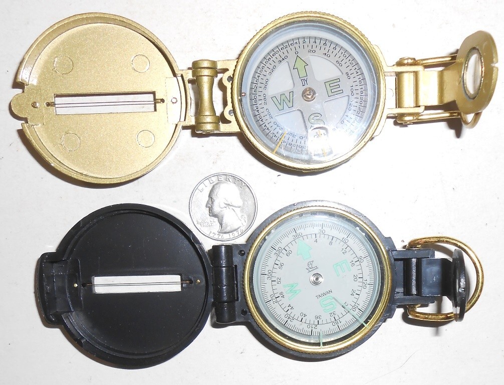 - (2) VINTAGE DIRECTIONAL COMPASS  LIQUID FILLED ENGINEERS COMPASS