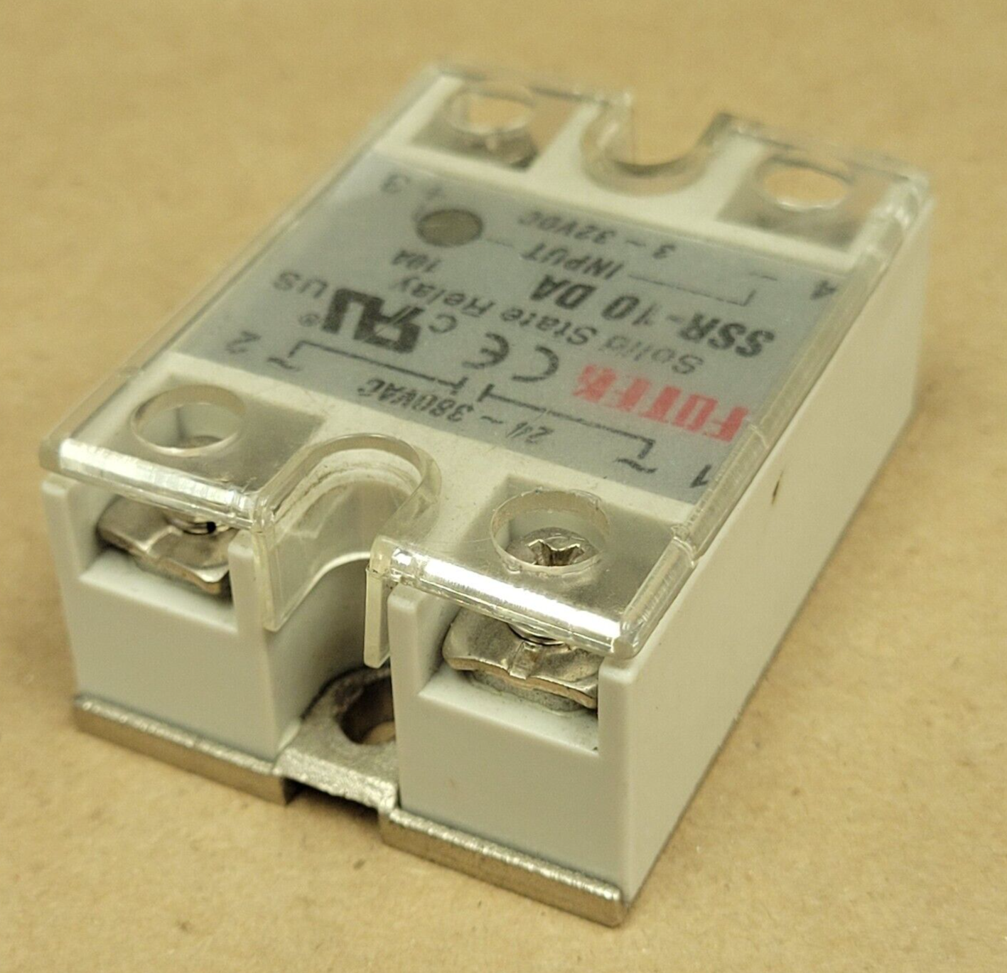 FOTEK SSR-10 DA SOLID STATE RELAY, 24-380VAC, 3-32VDC, TH0627