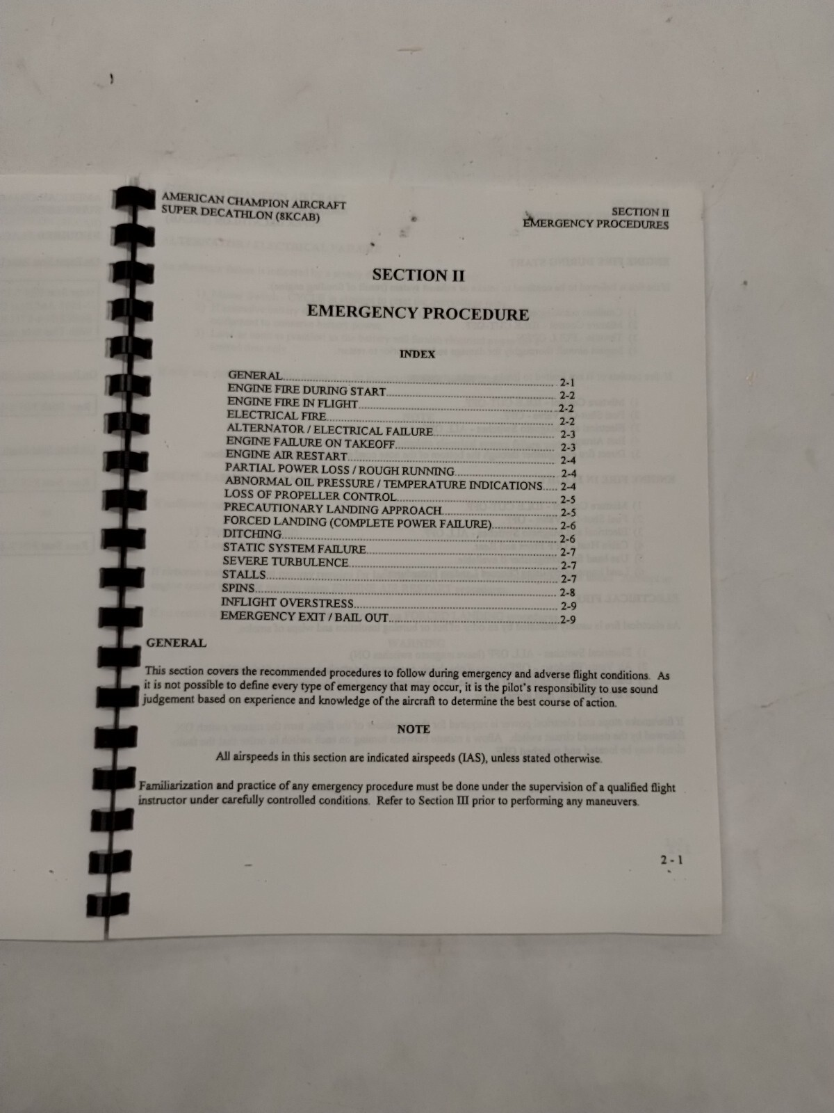 American Champion Super Decathlon 8KCAB Pilots Operating Manual-Copy