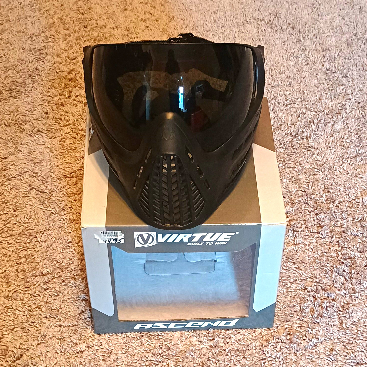 Virtue Ascend Paintball Goggle Mask Black w/ Tinted Lens