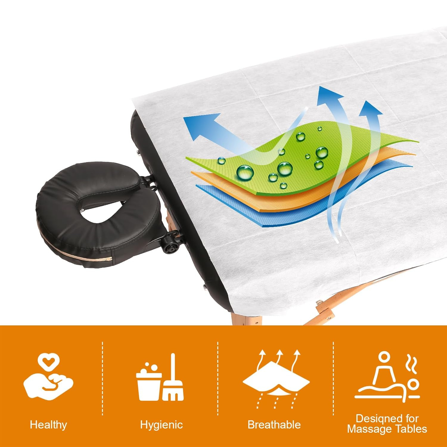 100PCS Massage Table Sheets, Disposable Bed Sheets for Massage Table, Spa Bed Co