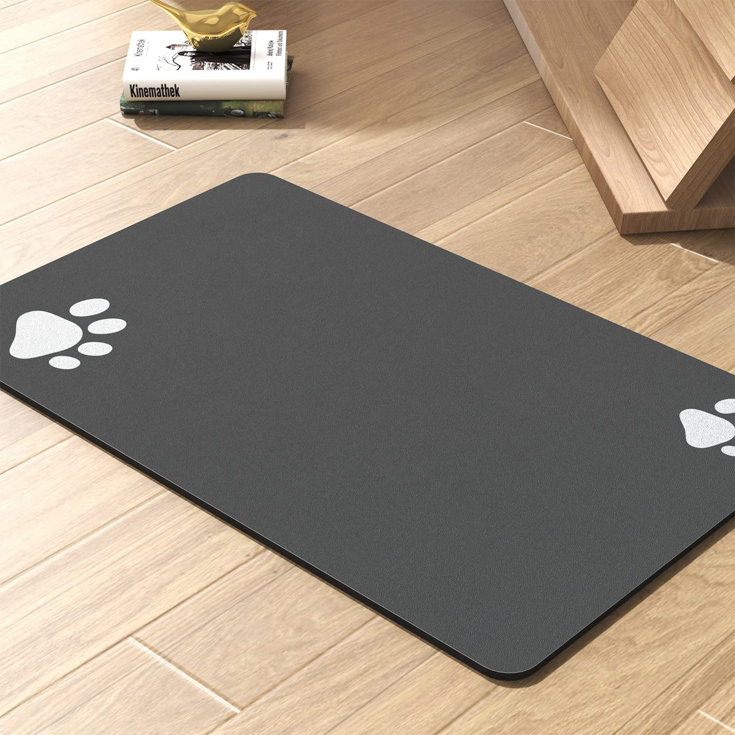 Pet Feeding Mat-Absorbent Dog Mat for Food and Water Bowl-No Stains Quick Dry Di