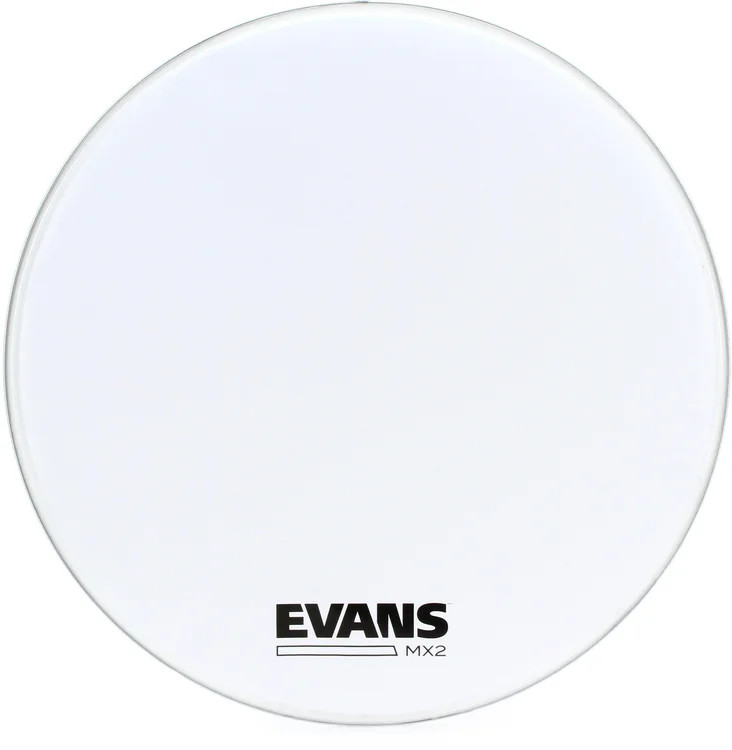 Evans MX2 White Marching Bass Drumhead - 20 inch