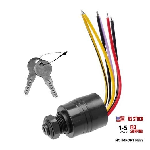 87-88107A5 Boat Ignition Switch with 2 Keys 6 Wire Connectors Compatible with
