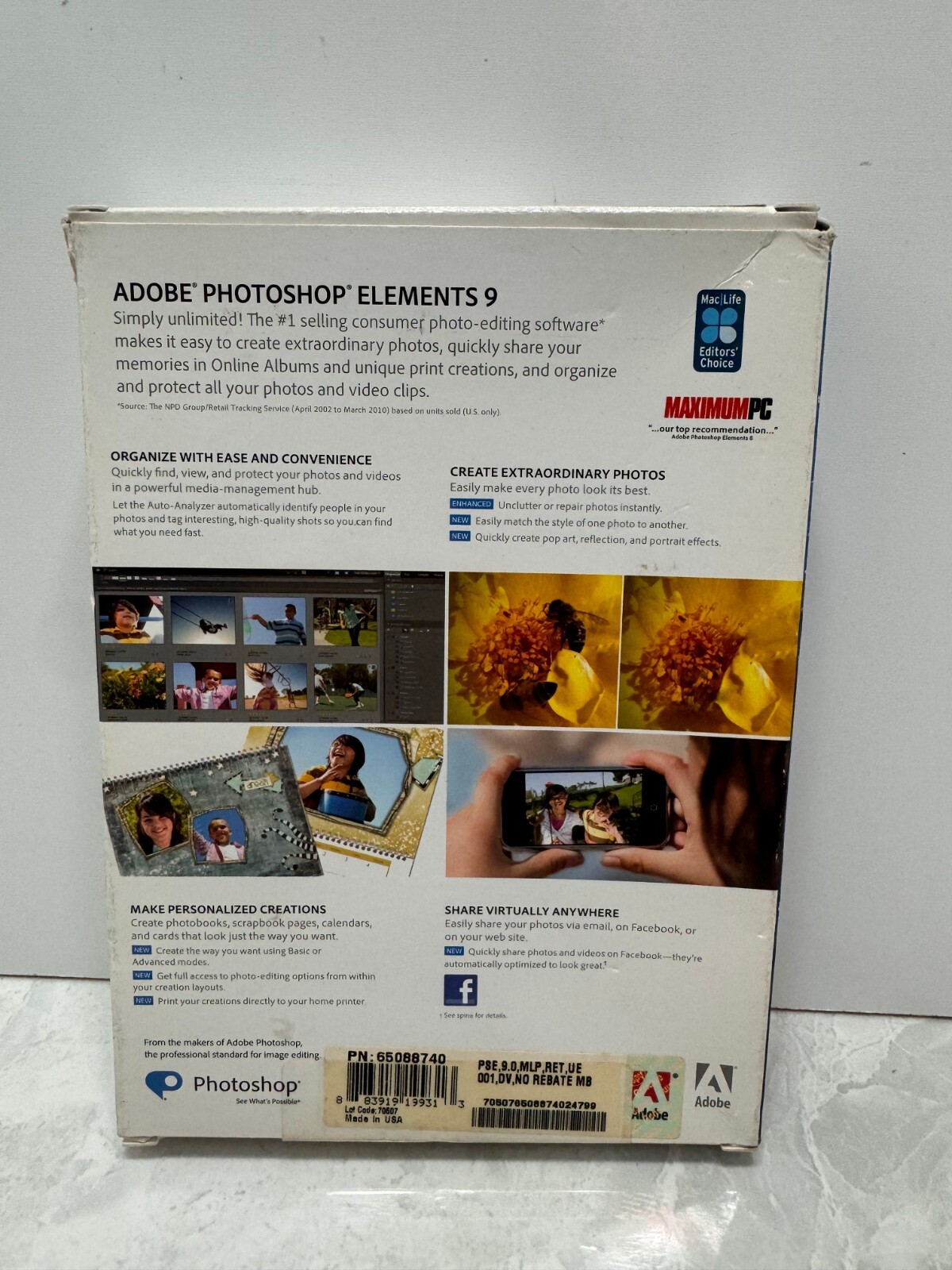 Adobe Photoshop Elements 9 Mac/Win - Comes with serial number (UNKNOWN STATUS)