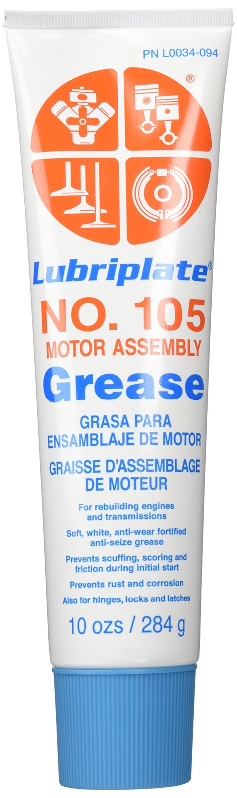 Lubriplate L0034-094 No. 105 Motor Assembly Grease, 10 oz 10 Ounce (Pack of 1)
