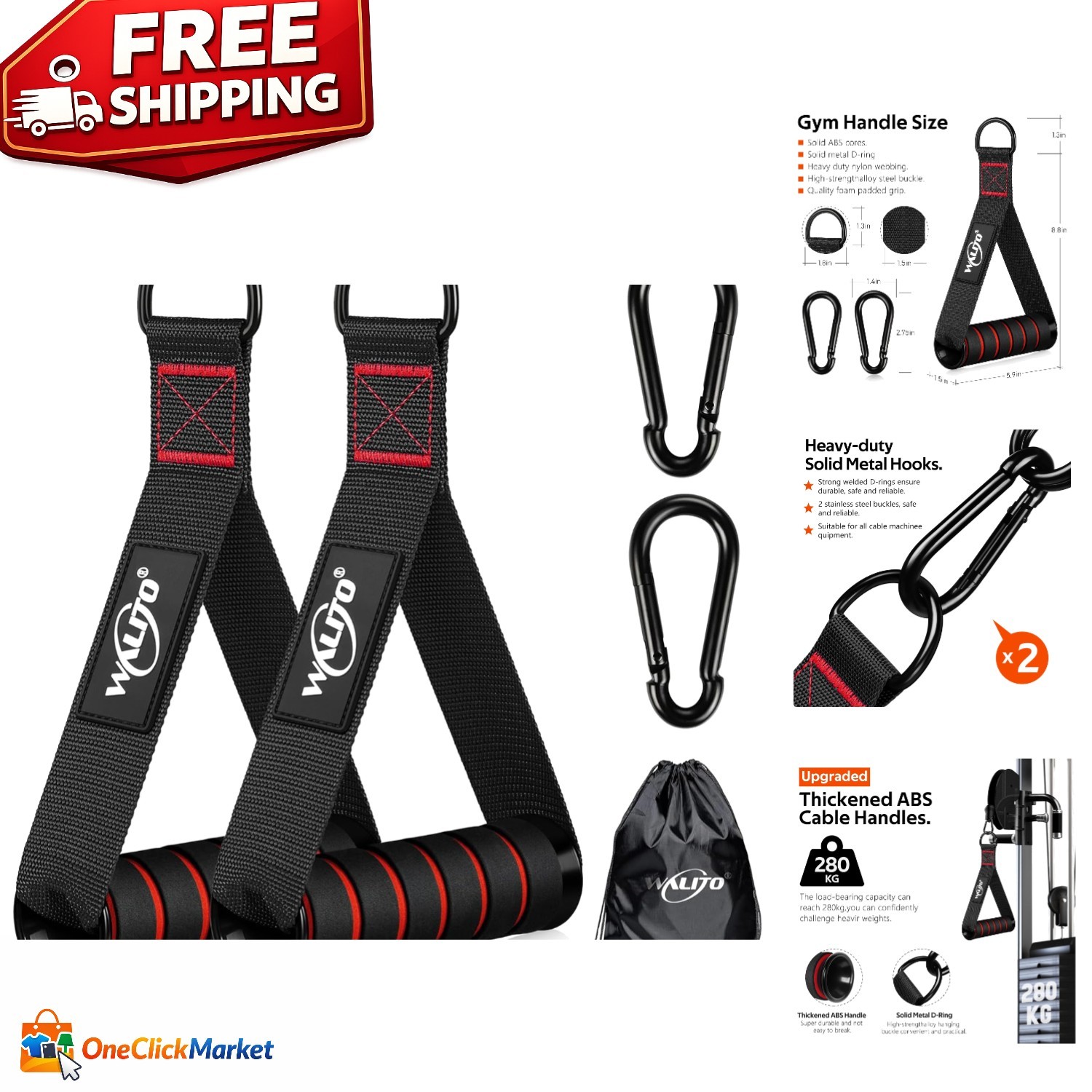 Versatile Exercise Handles - Home Gym Attachments for Cable Machines & More