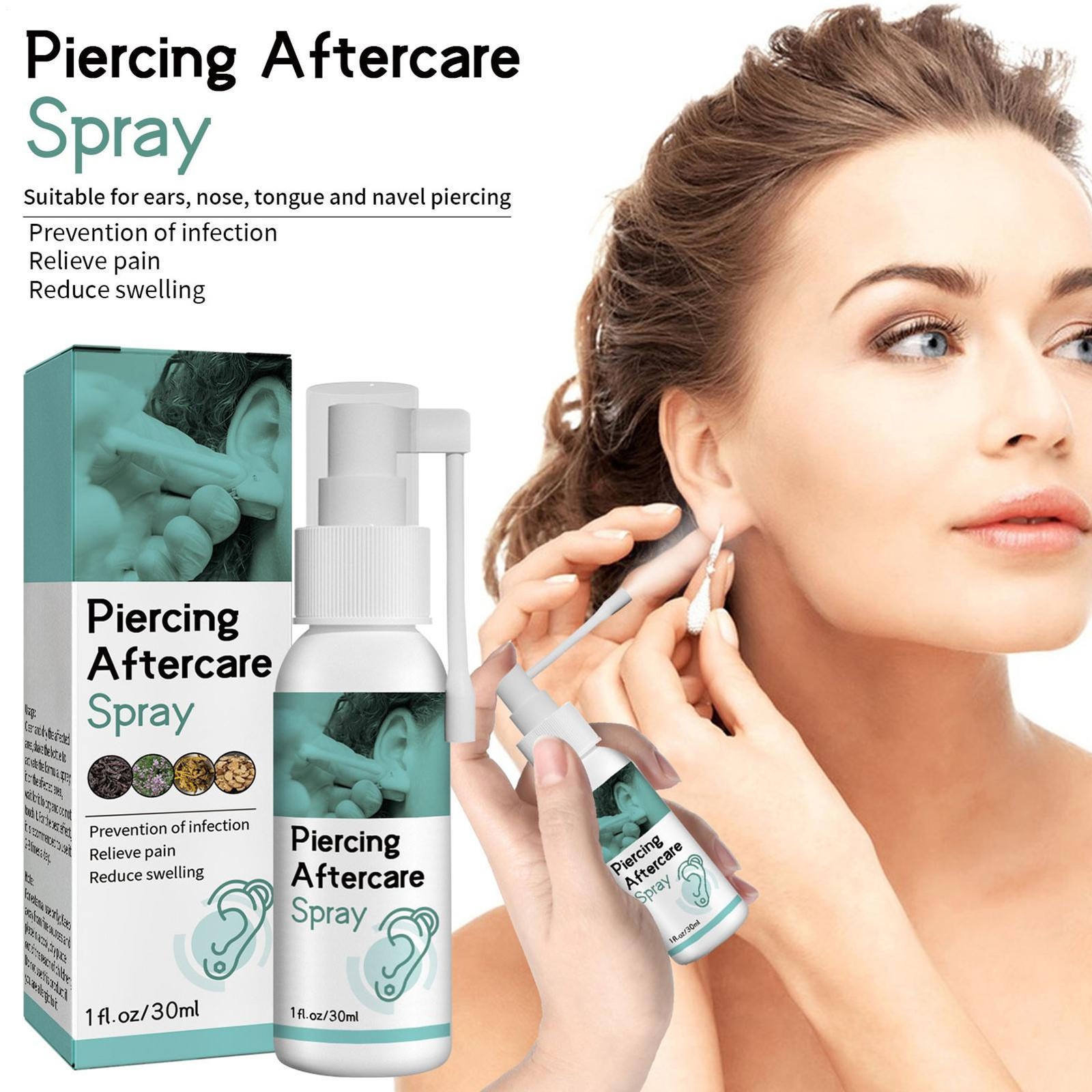Piercing Aftercare Spray Saline Solution suitable for Piercings Bumps Accelerate