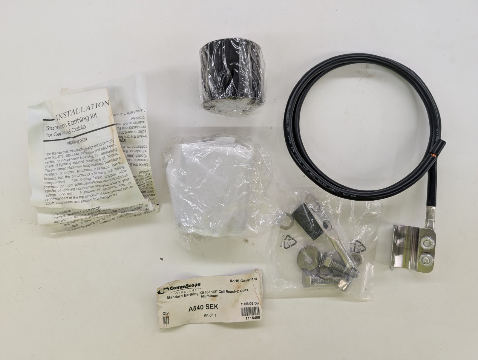 A540 SEK Standard earthing kit for 1/2 cell reach. Coax aluminum