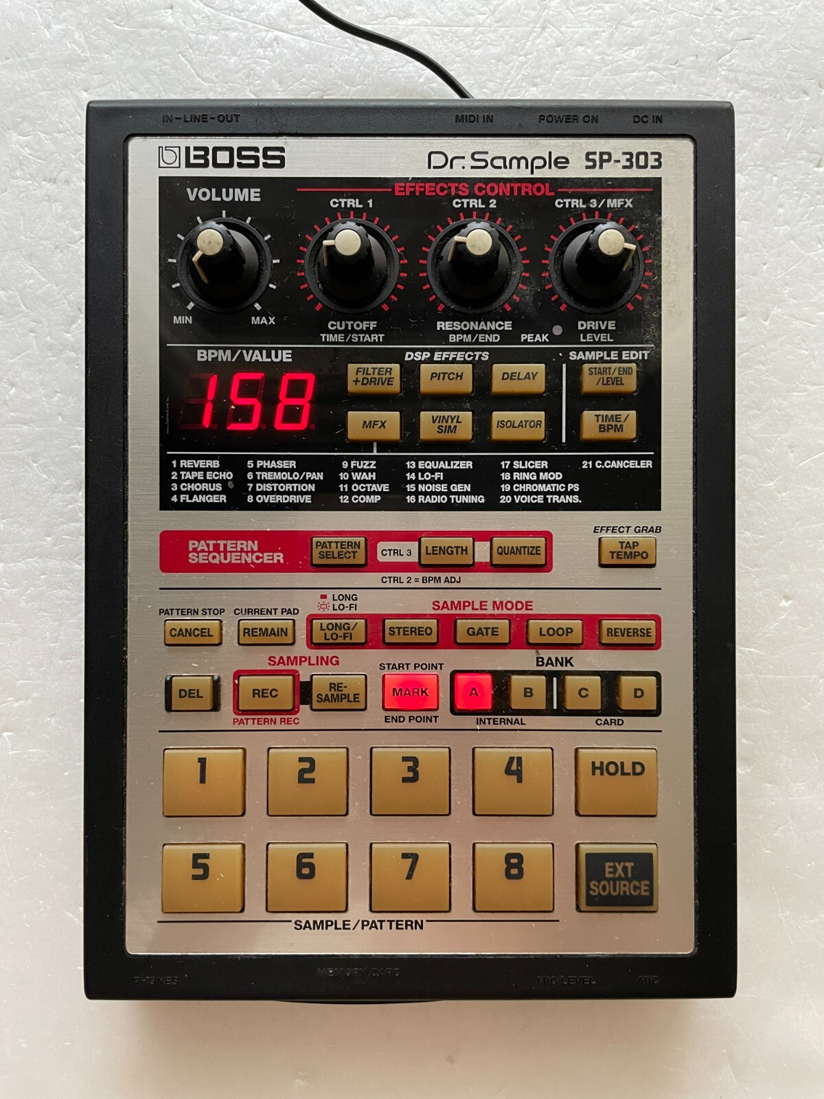 Boss SP-303 Dr. Sample Portable Pharse Sampler Potentiometer with Adapter