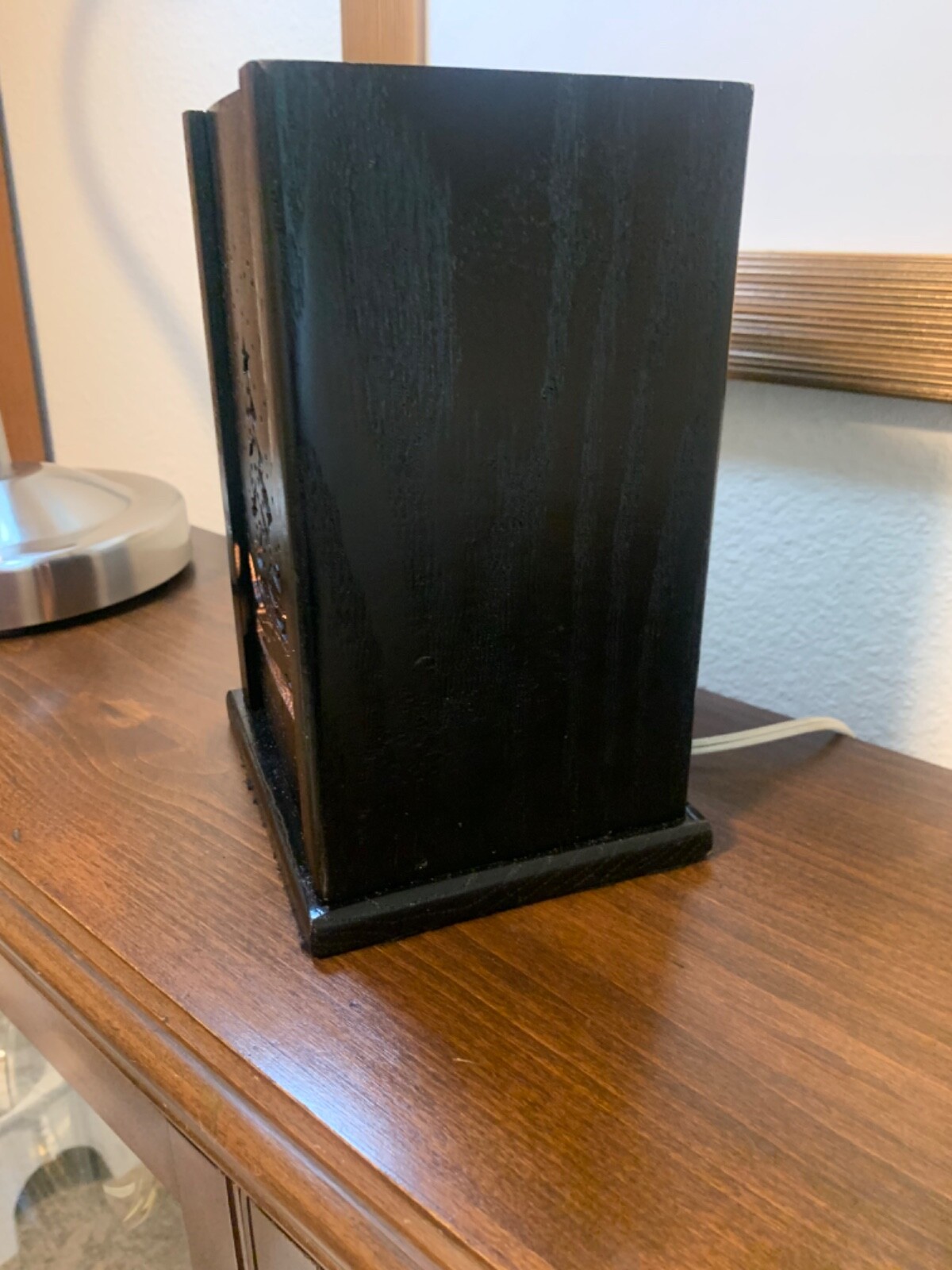 HANDCRAFTED SEASONAL BLACK PAINTED TABLE NIGHT LIGHT