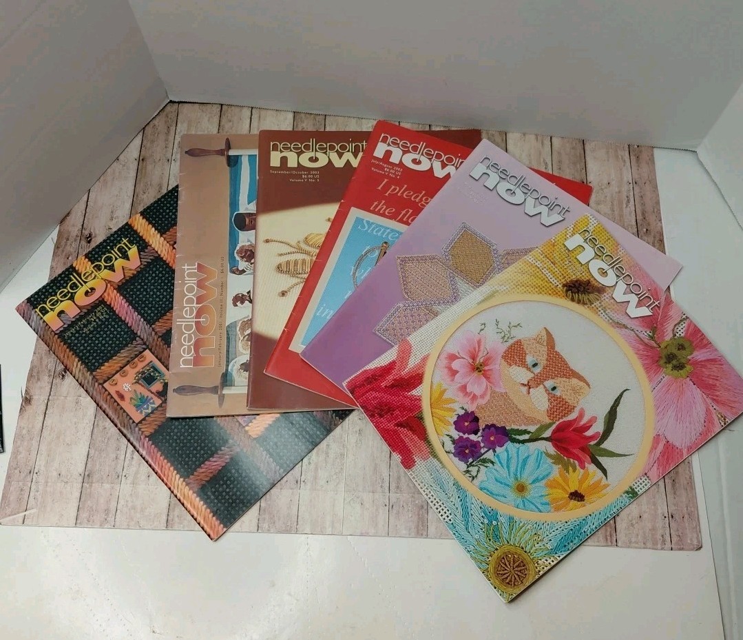 Needlepoint Now Magazine 6 Lot Issues 2001 & 2003 Tons of Patterns/Charts