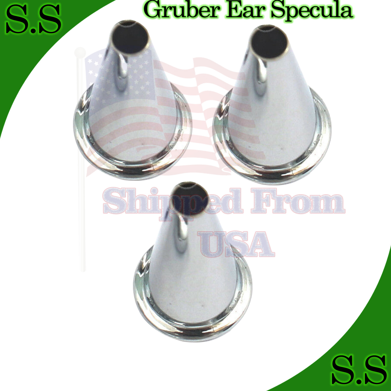 Gruber Ear Specula Surgical Ent & Veterinary/ Ear/Ovel 3p