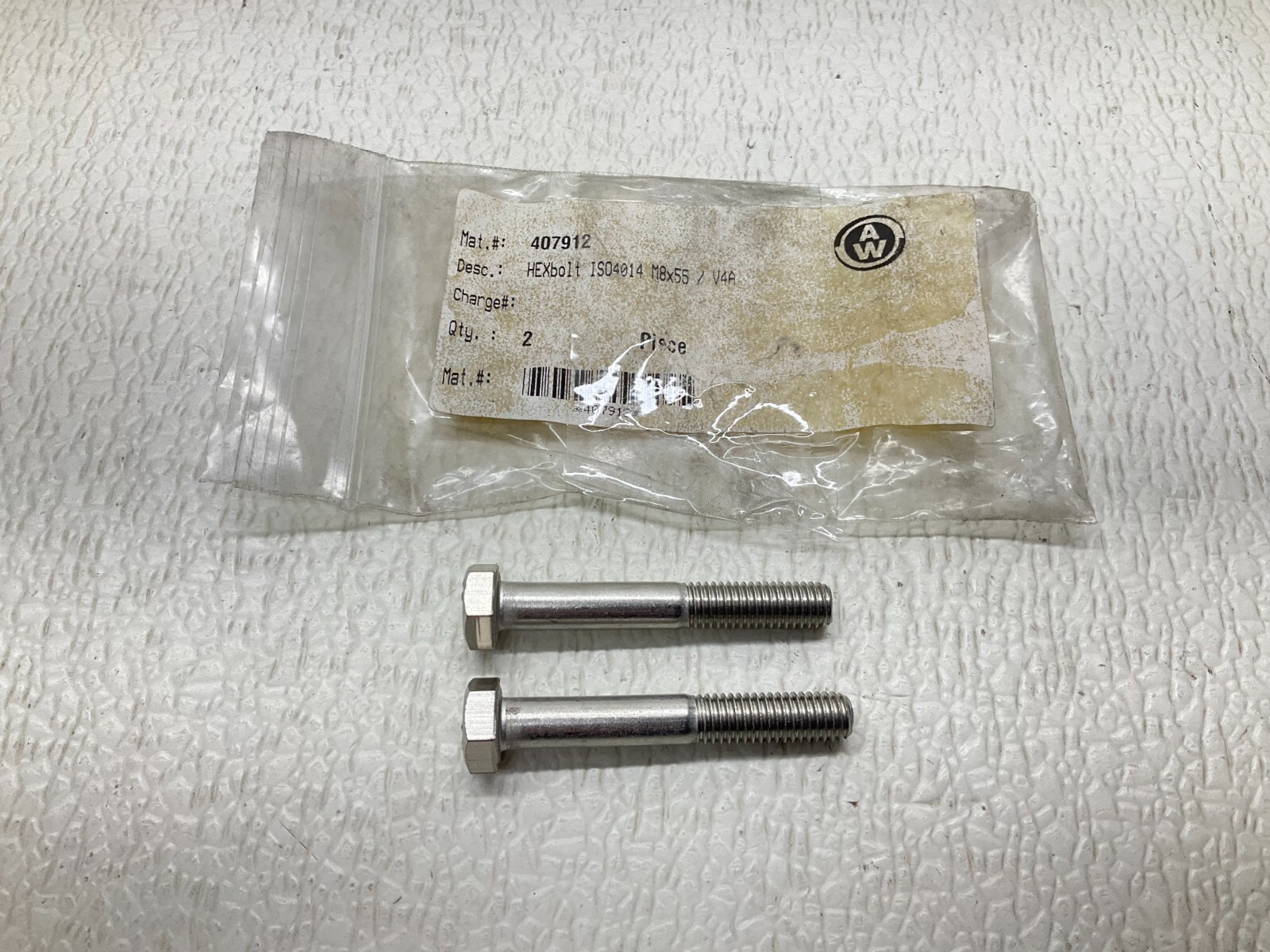 AW 407912 Hex Bolt ISO4014 M8x55 / V4A Lot of 2 New (TSC)