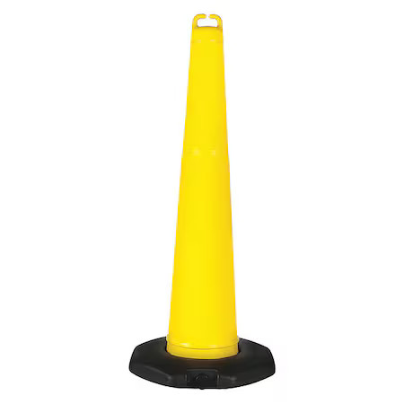 Zoro Select 45Yj70 Traffic Cone, Polyethylene, Non-Reflective, 42 In Height,,