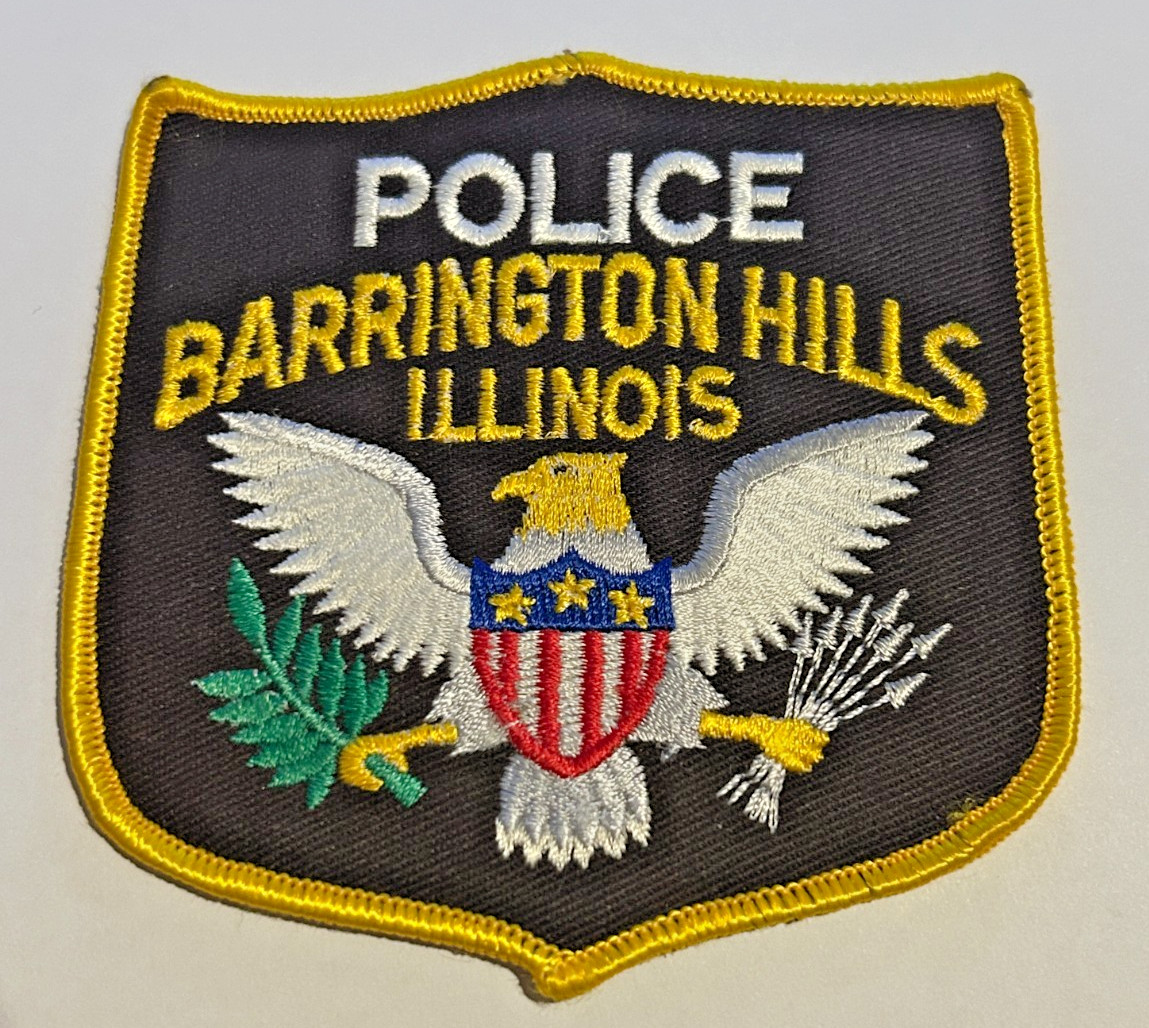 Barrington Hills Illinois Police Brown Background Patch Unused.